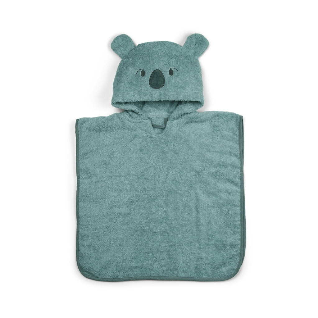 Adelin Koala bear towel poncho - Lead green