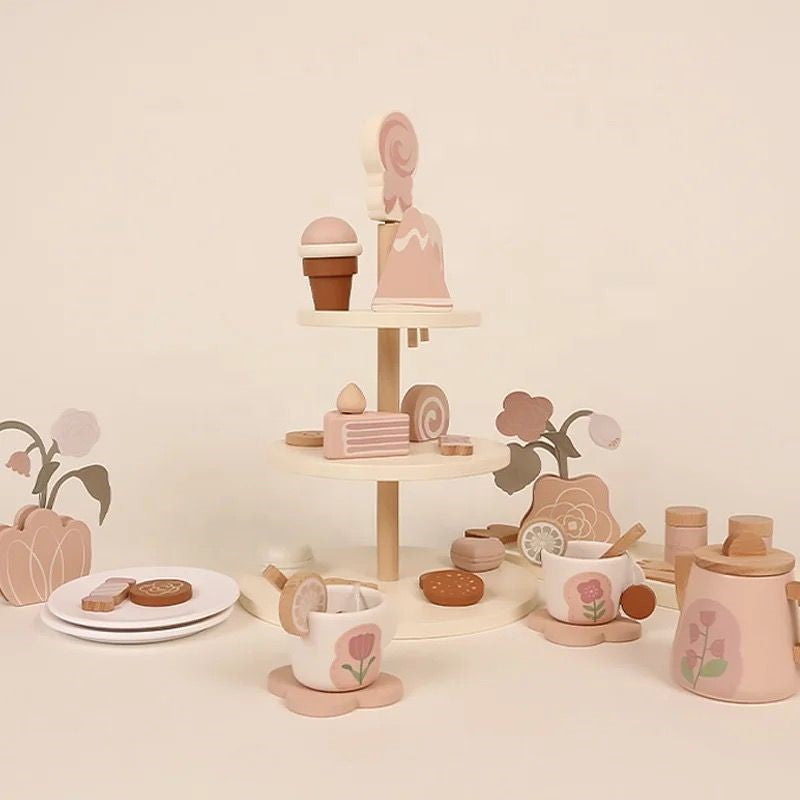 Wooden afternoon tea play set