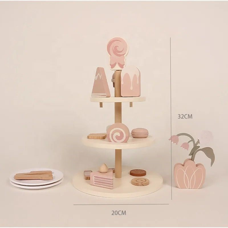 Wooden afternoon tea play set