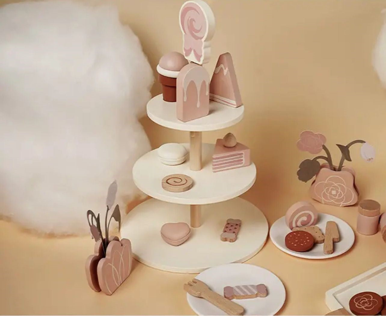 Wooden afternoon tea play set