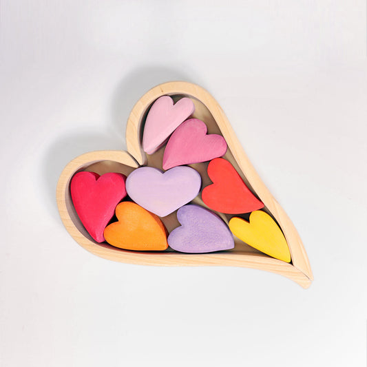 Grimm's wooden red hearts