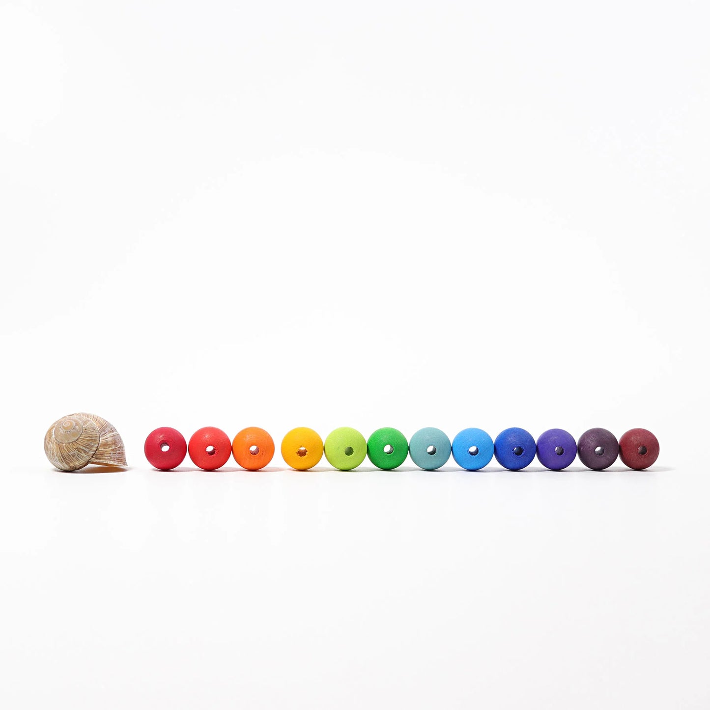 Grimm's 120 small wooden beads- Rainbow