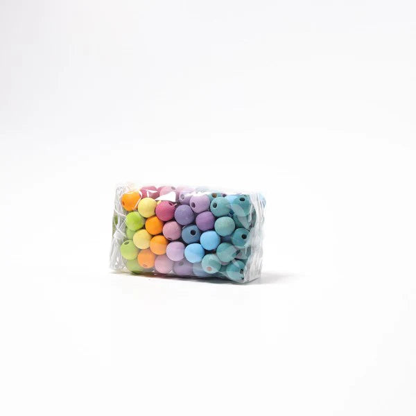 Grimm's 120 small wooden beads- Pastel