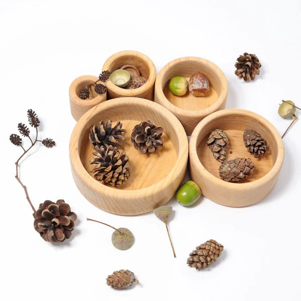 Grimm's set of bowls natural wood