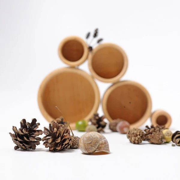 Grimm's set of bowls natural wood