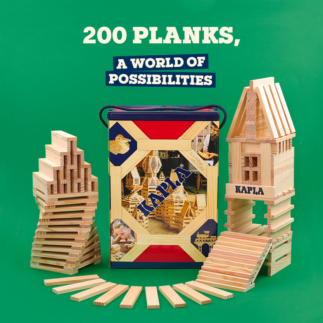 KAPLA® natural planks play set- 200 pieces