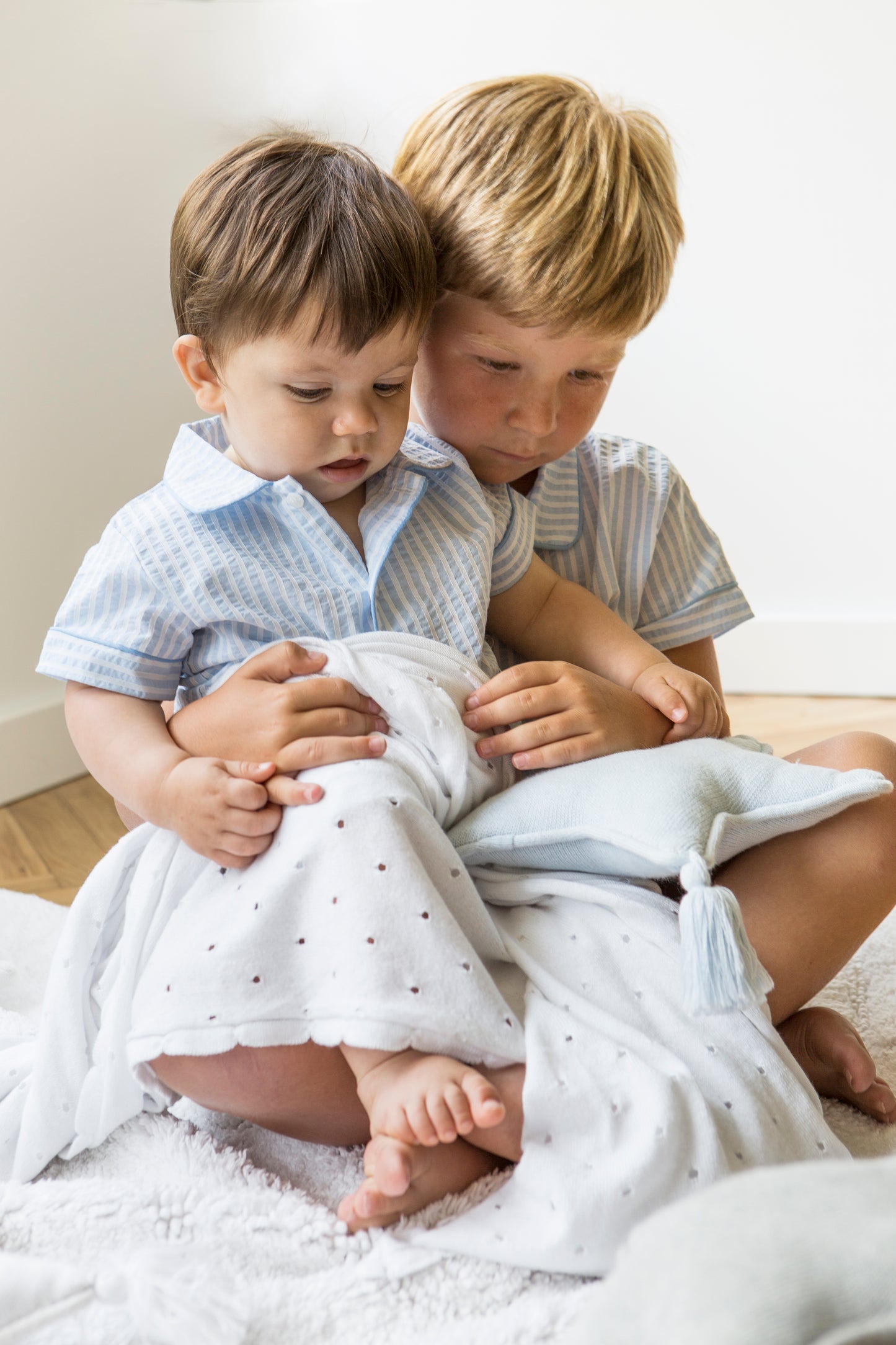 Biscuit cotton blanket-White