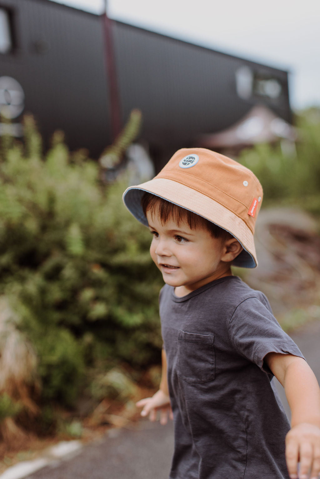 Organic cotton bucket hat-Mini Chestnut