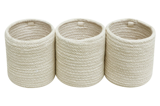 Trio of crib storage baskets- Vanilla