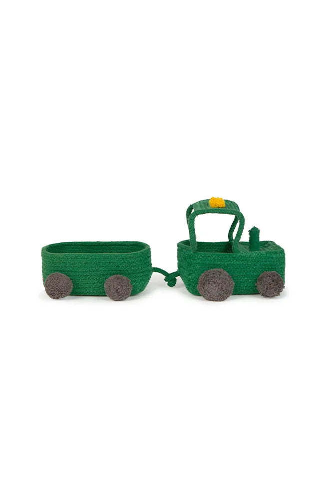Storage basket green tractor