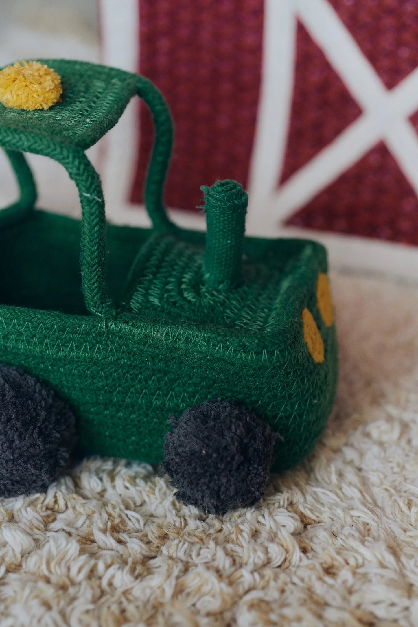 Storage basket green tractor
