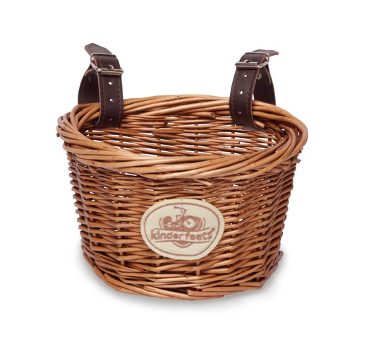 Wicker kids bike basket