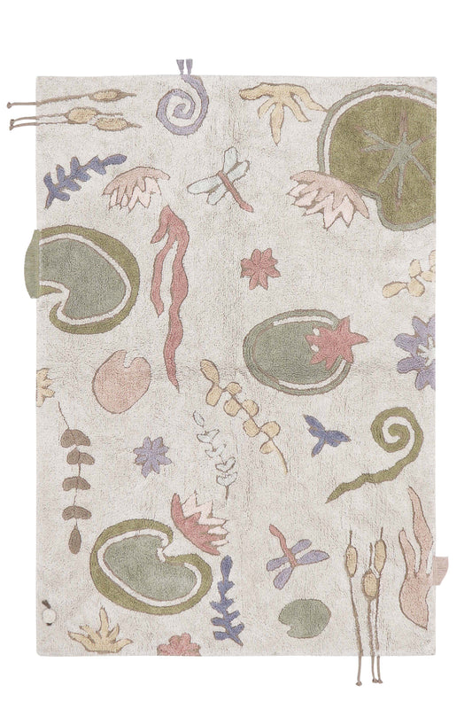 Washable rug botanical fantasy