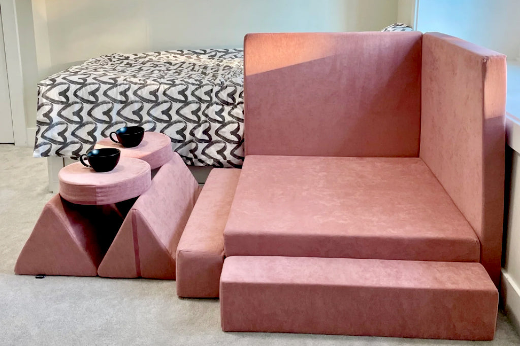 Kiddie couch play sofa for kids- Blush Pink