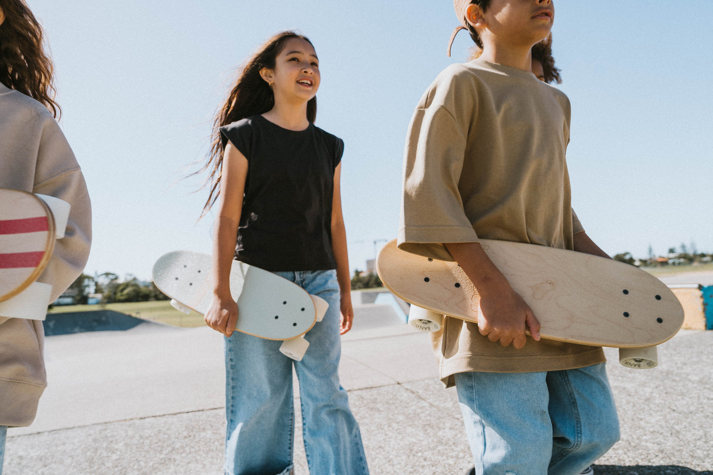Wooden kids skateboard-White