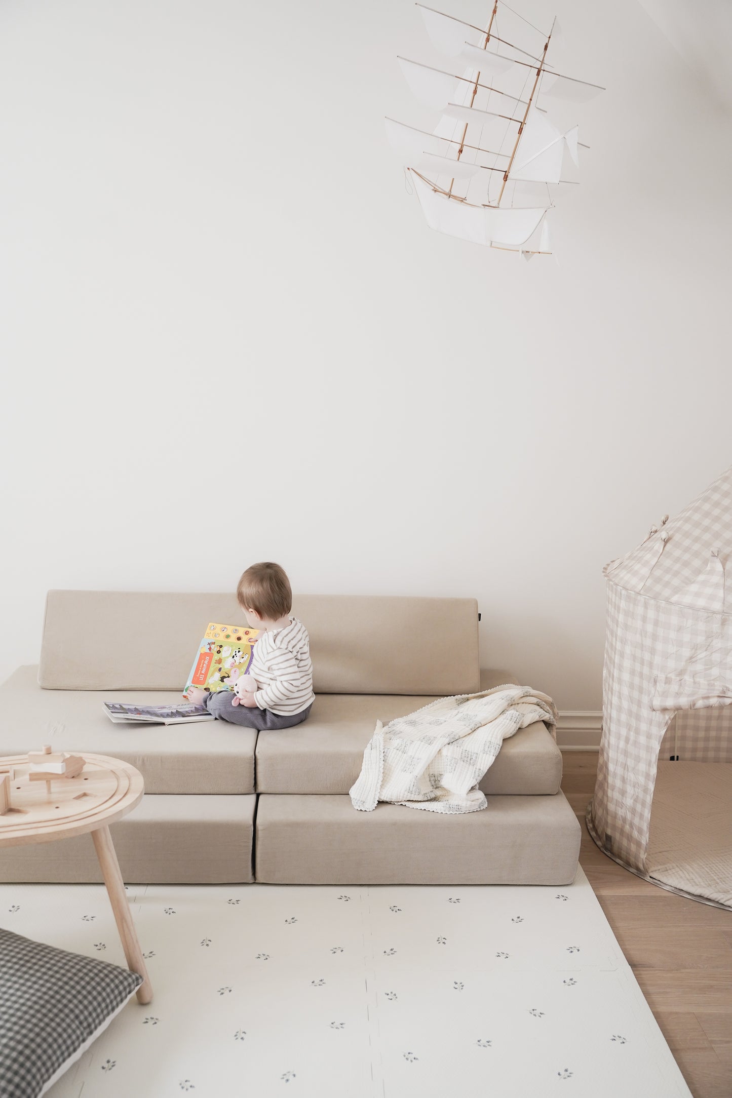 Kiddie couch play sofa for kids- Sand Beige