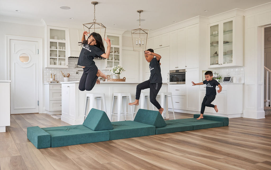 Kiddie couch play sofa for kids- Emerald Green