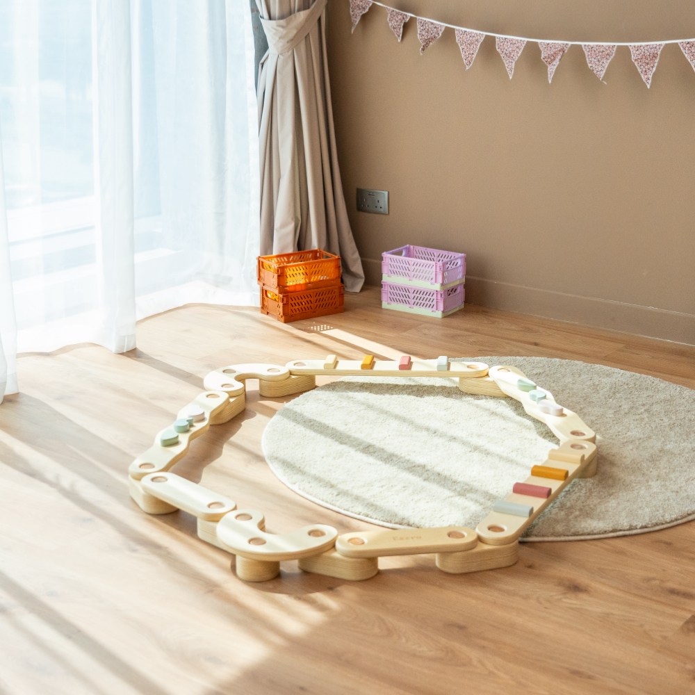 Wooden balance beam for kids- Multicolour