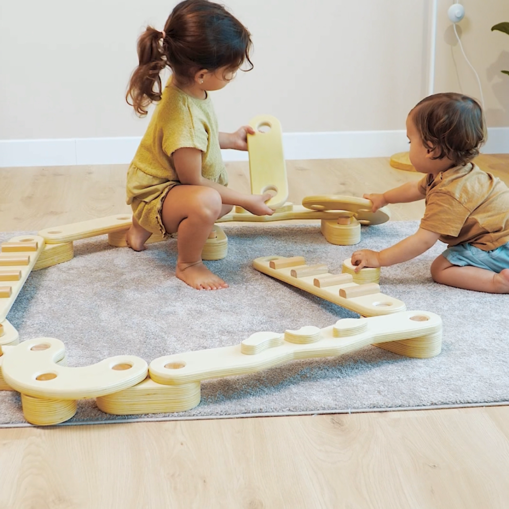 Wooden balance beam for kids- Natural