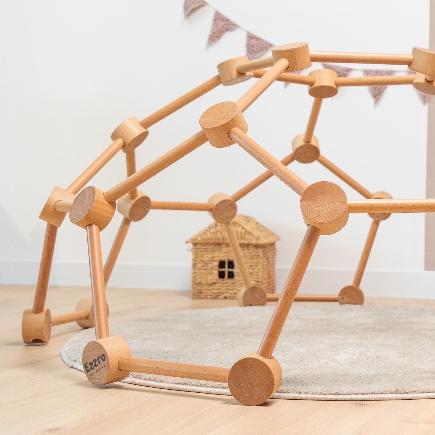 Natural wooden climbing dome