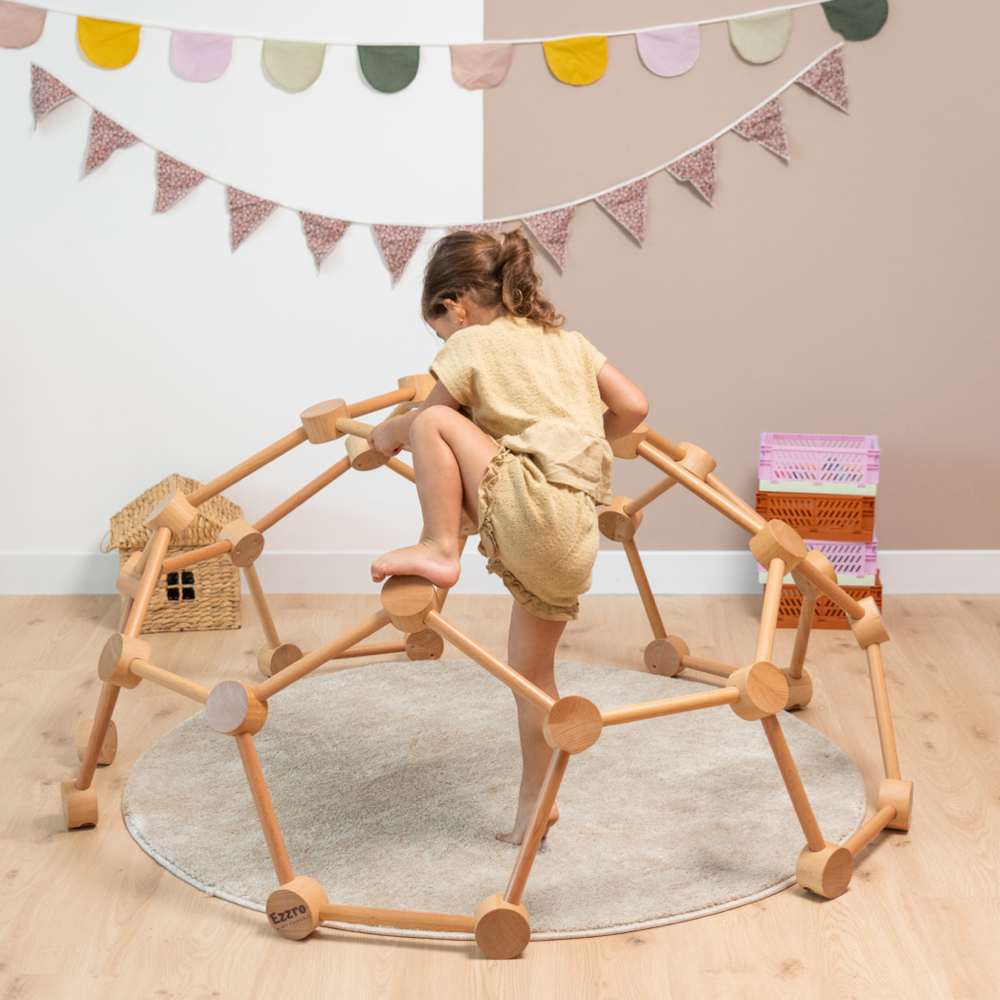 Natural wooden climbing dome