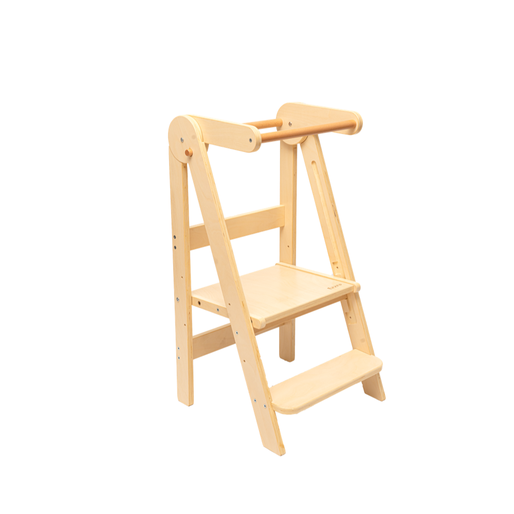 Wooden folding kitchen tower: Natural