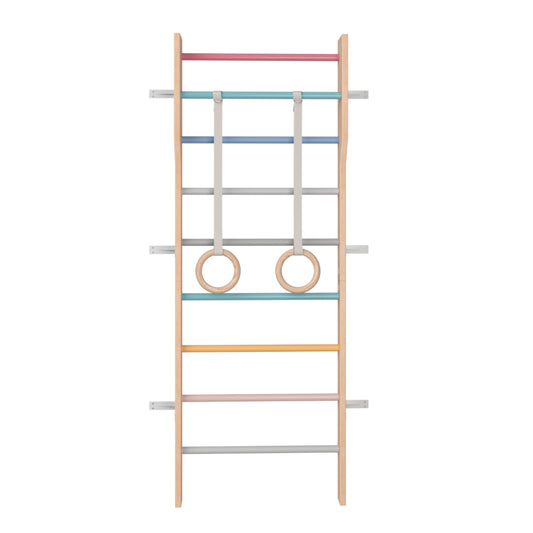 Modern Scandinavian wooden ladder gym- Multicolour