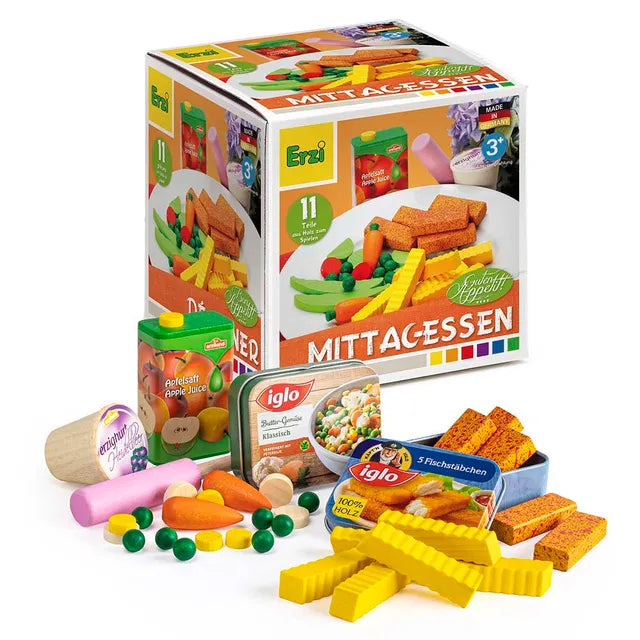 Wooden lunchtime play food set