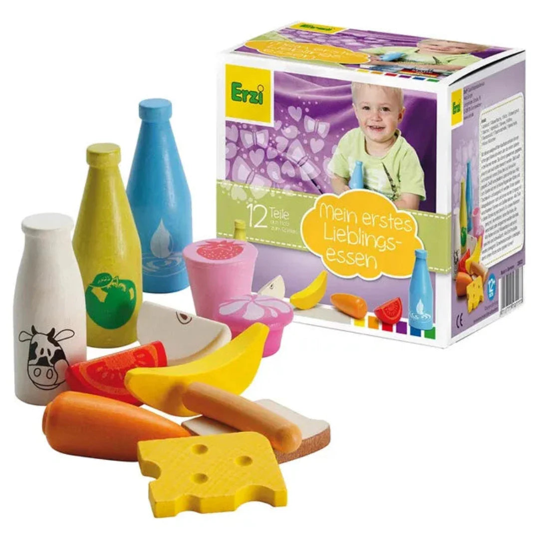 Wooden play food assortment set for the youngest