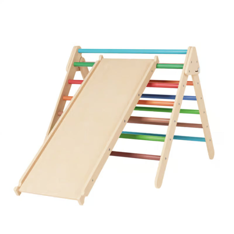 Large toddler wooden climbing set - Rainbow