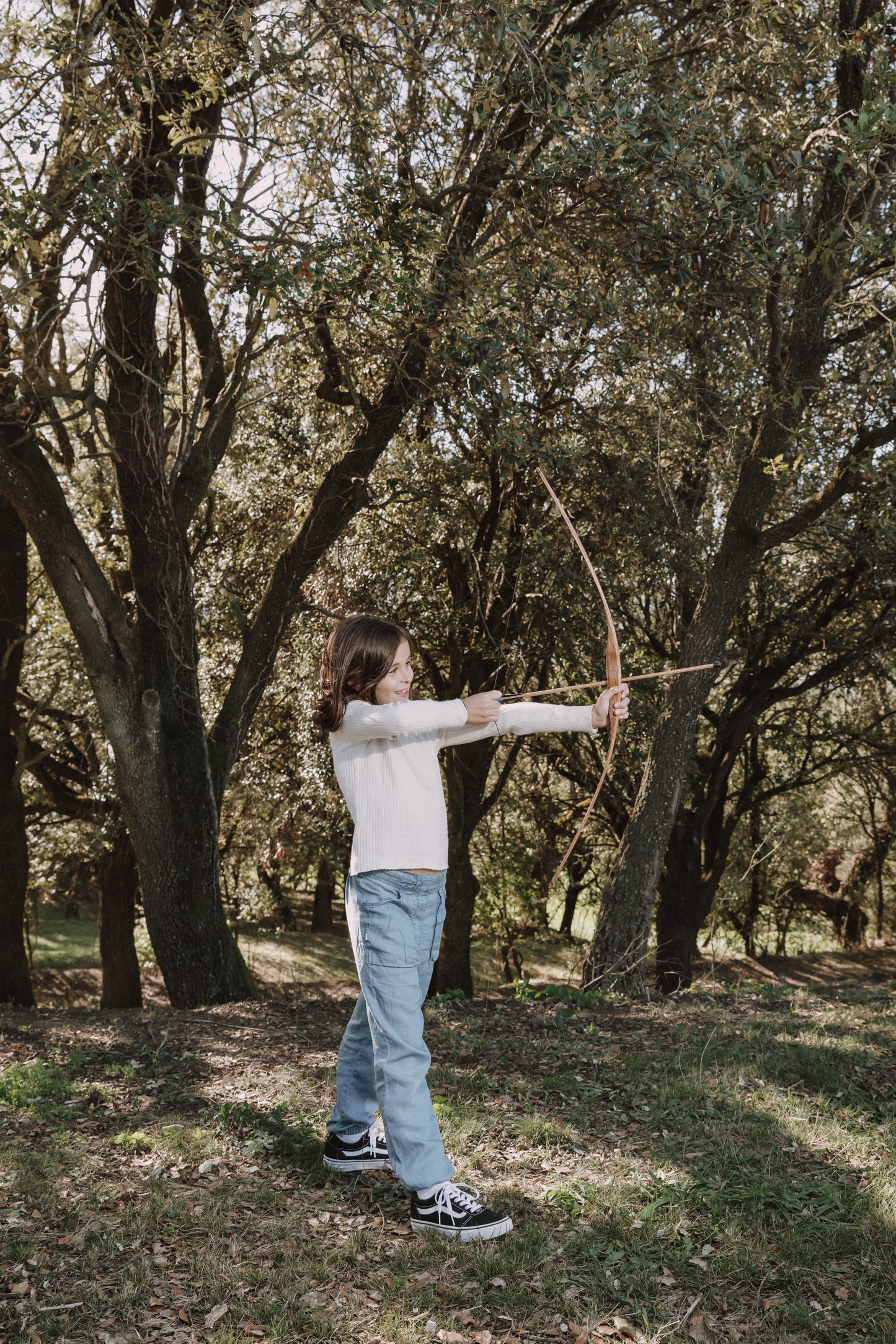 Wooden bow and arrow set with arrows