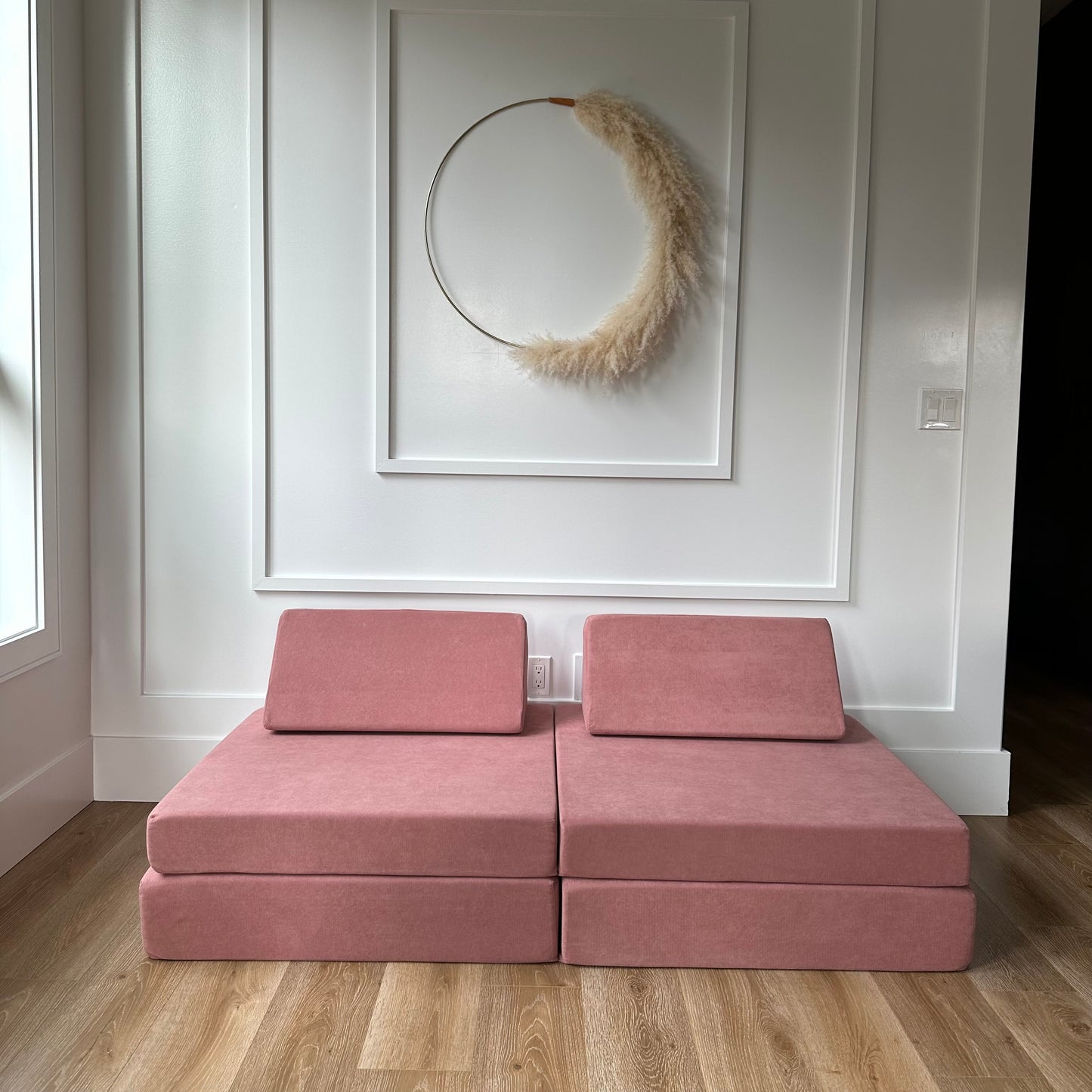 Kiddie couch play sofa for kids- Blush Pink