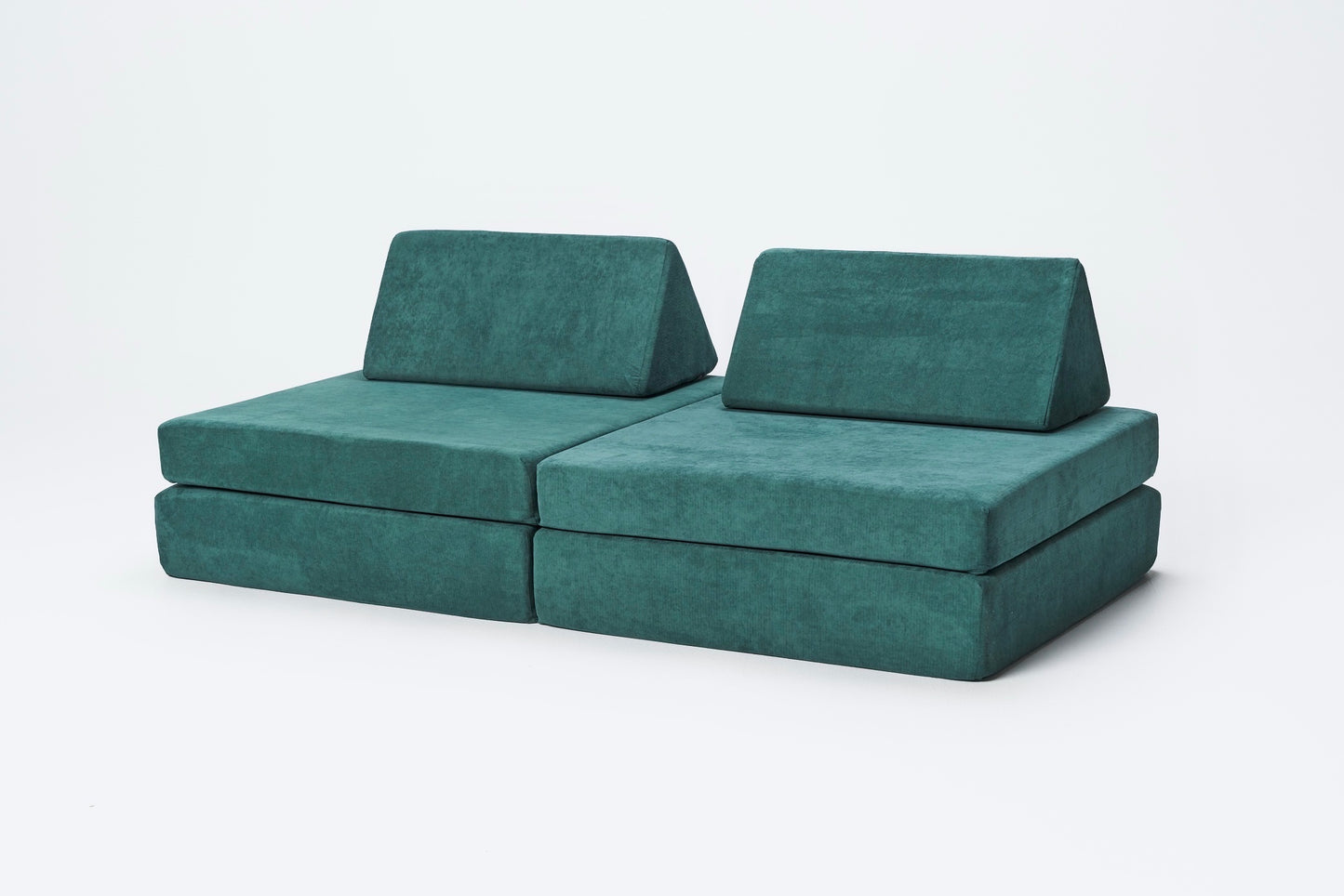 Kiddie couch play sofa for kids- Emerald Green