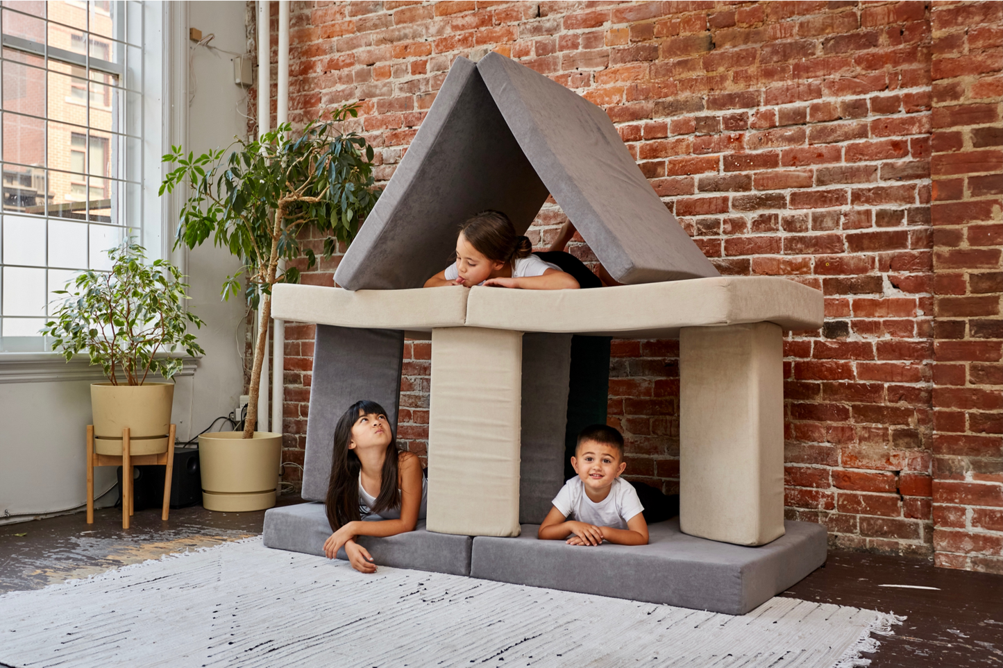 Kiddie couch play sofa for kids- Koala Grey