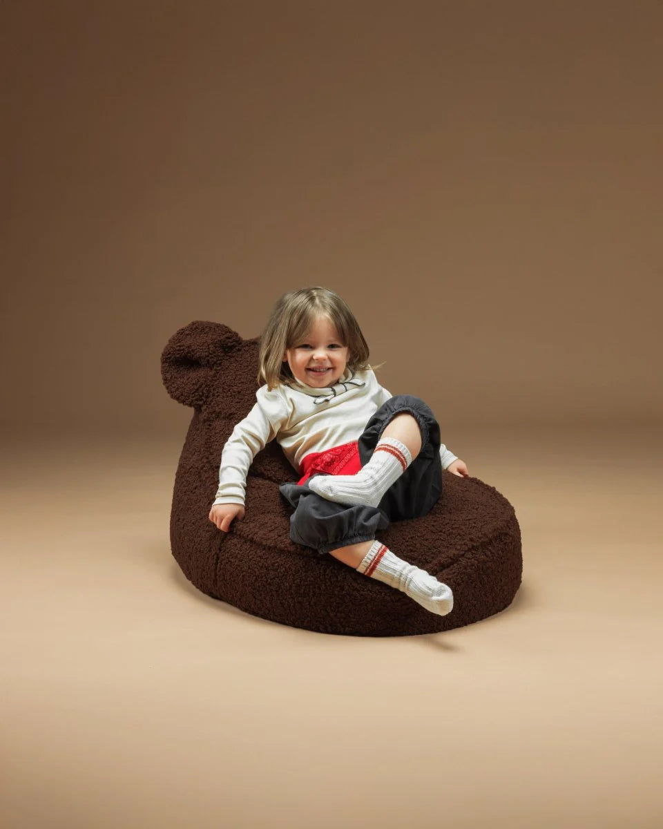Wigiwama teddy fabric bear beanbag chair- Warm Hazel