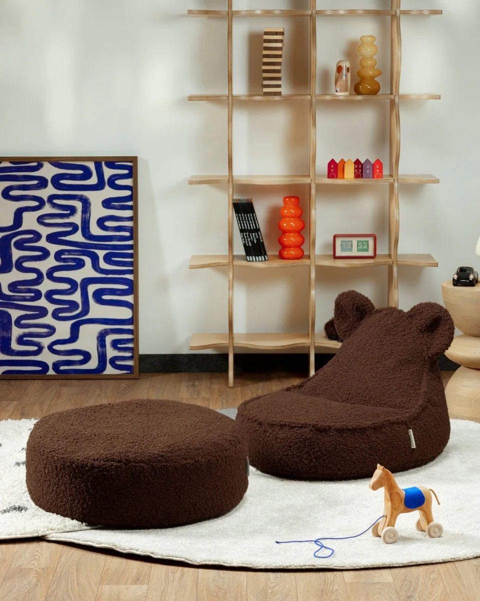 Wigiwama teddy fabric bear beanbag chair- Warm Hazel