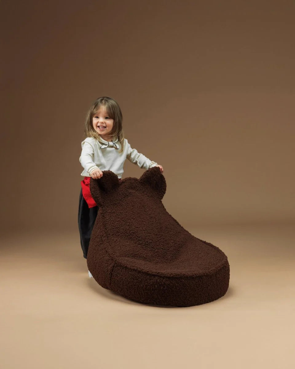 Wigiwama teddy fabric bear beanbag chair- Warm Hazel