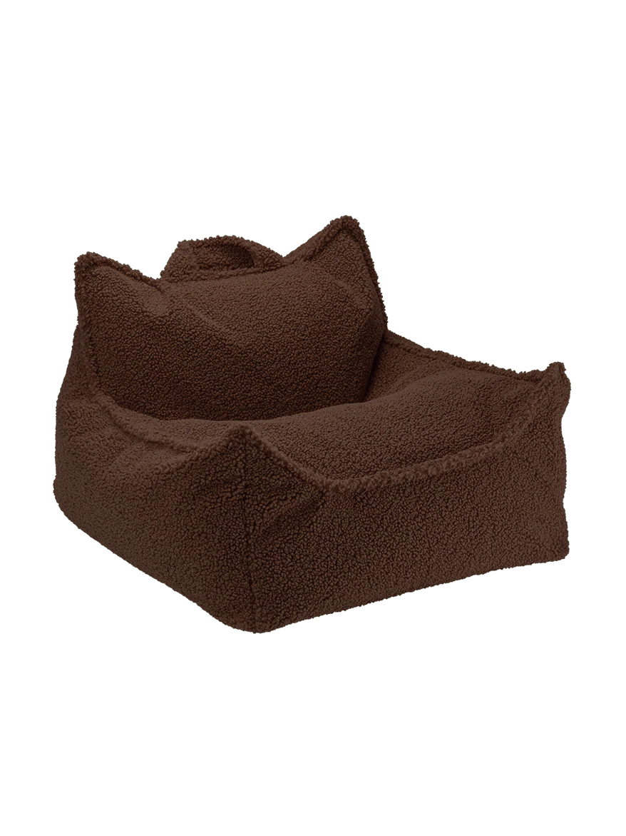 Wigiwama teddy fabric beanbag chair- Warm Hazel