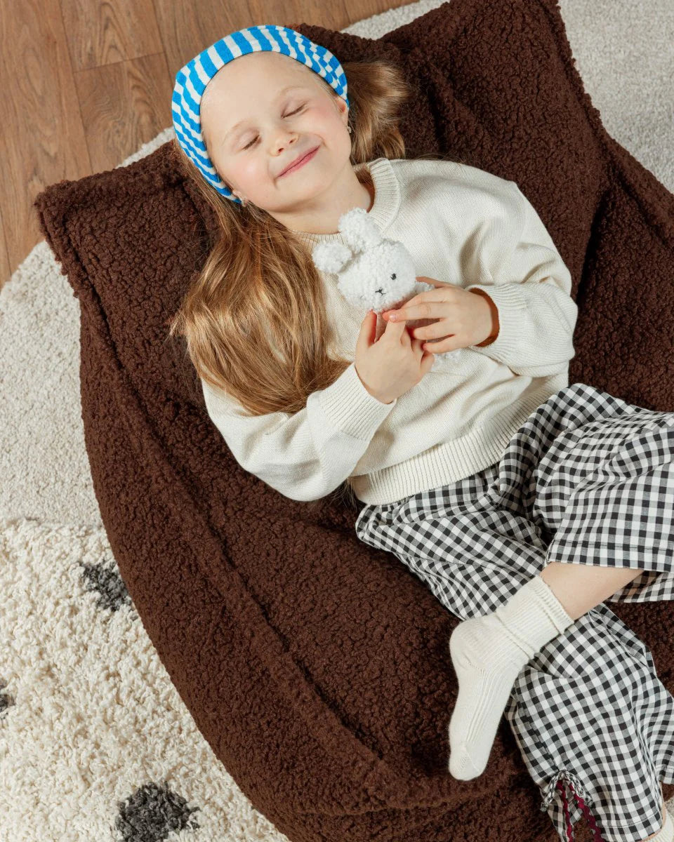 Wigiwama teddy fabric beanbag chair- Warm Hazel