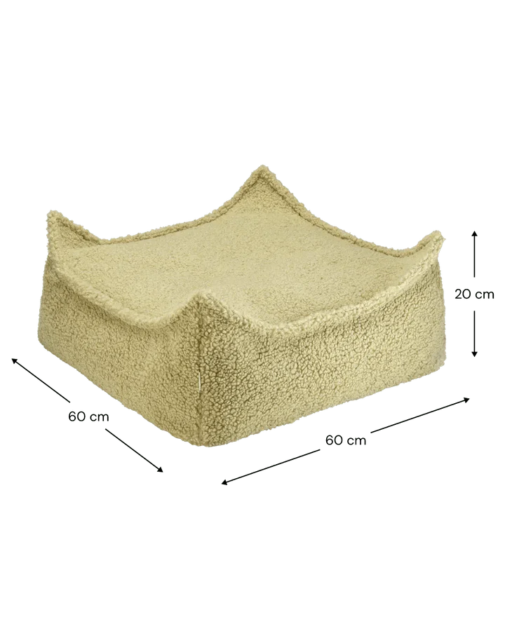 Wigiwama teddy fabric square ottoman- Matcha (pre-order)