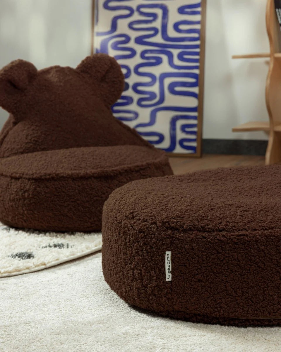 Wigiwama teddy fabric round ottoman- Warm Hazel (pre-order)
