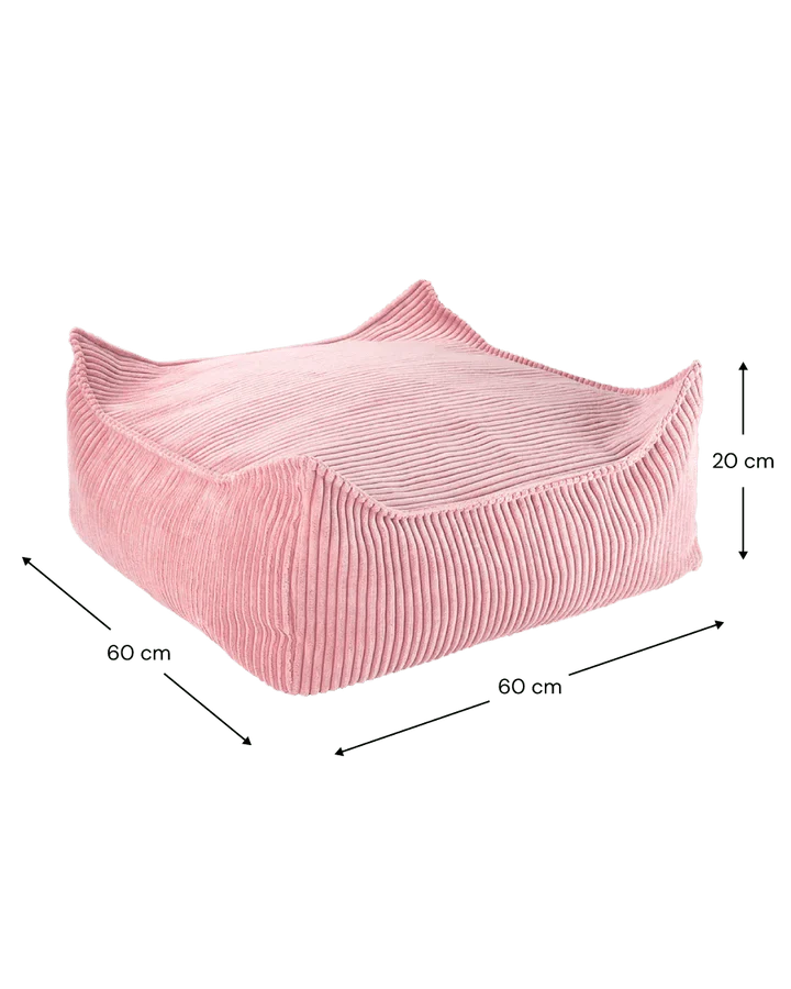 Wigiwama corduroy square ottoman- Pink Mousses (pre-order)