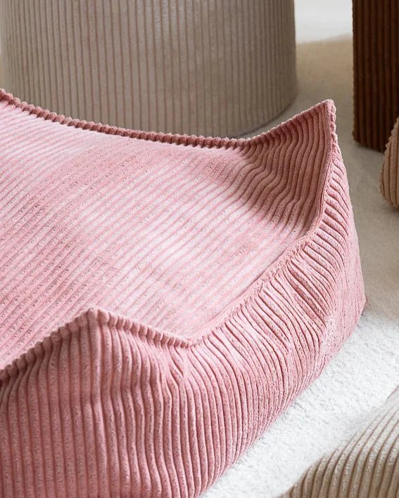 Wigiwama corduroy square ottoman- Pink Mousses (pre-order)