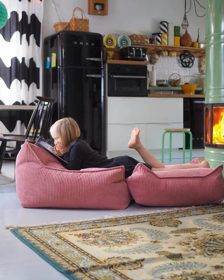 Wigiwama corduroy square ottoman- Pink Mousses (pre-order)