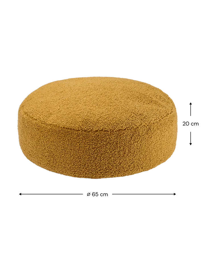 Wigiwama teddy fabric round ottoman- Maple (pre-order)