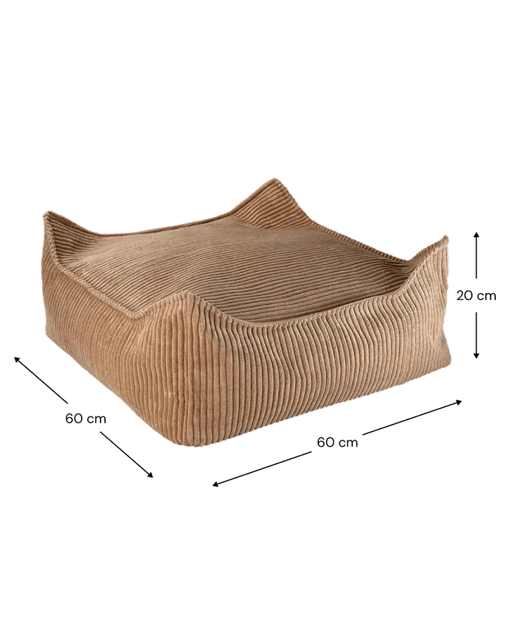 Wigiwama corduroy square ottoman- Toffee (pre-order)