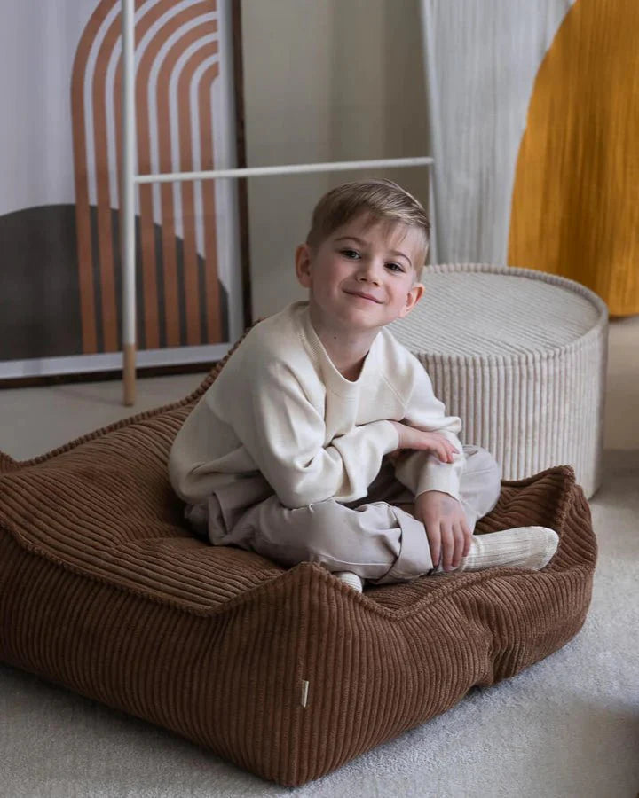 Wigiwama corduroy square ottoman- Toffee (pre-order)