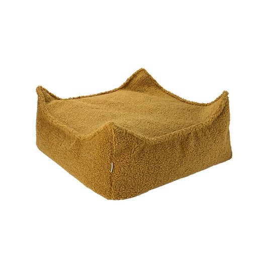 Wigiwama teddy fabric square ottoman- Maple (pre-order)