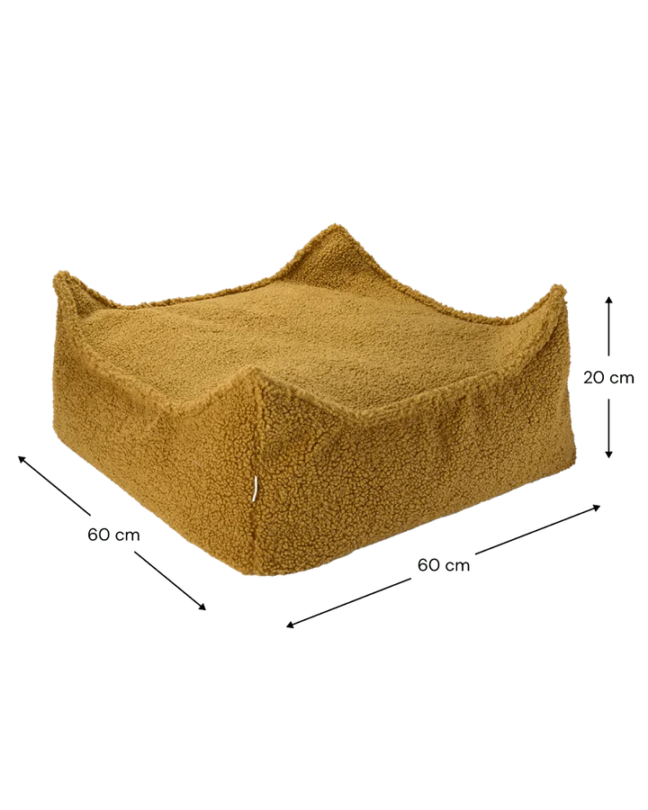 Wigiwama teddy fabric square ottoman- Maple (pre-order)