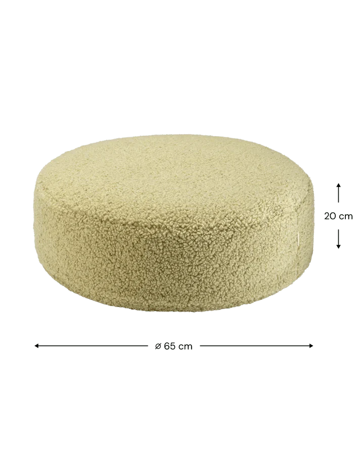 Wigiwama teddy fabric round ottoman- Matcha (pre-order)